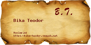 Bika Teodor névjegykártya